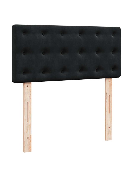 Osmaņu gultas rāmis ar matrača melns 90x200cm samts