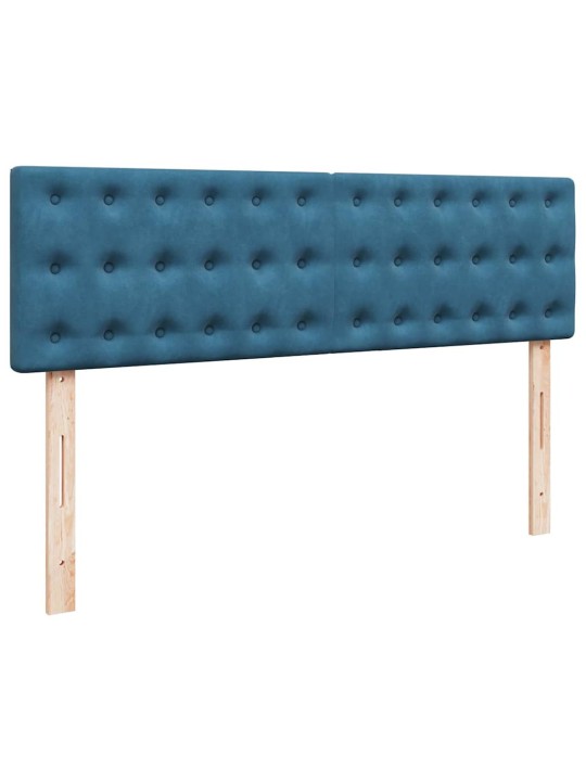 Osmaņu gulta ar matraci & leds, tumši zils, 140x190cm, samts