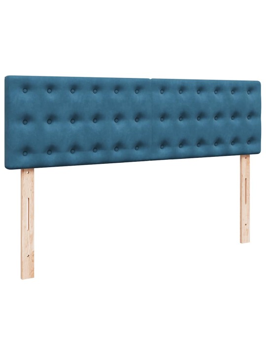 Osmaņu gultas rāmis ar matraci&led tumši zils 160x200cm samts