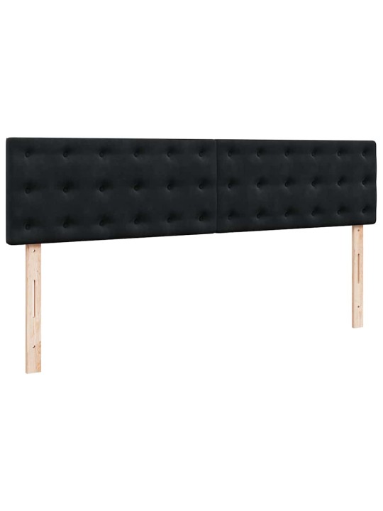 Osmaņu gultas rāmis ar matrača melns 180x200cm samts