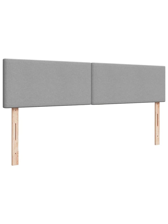Osmaņu gultas rāmis ar matračiem gaiši pelēks 180x200cm audums