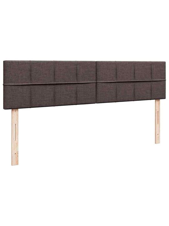 Osmaņu gultas rāmis ar matračiem tumši brūns 180x200cm audums