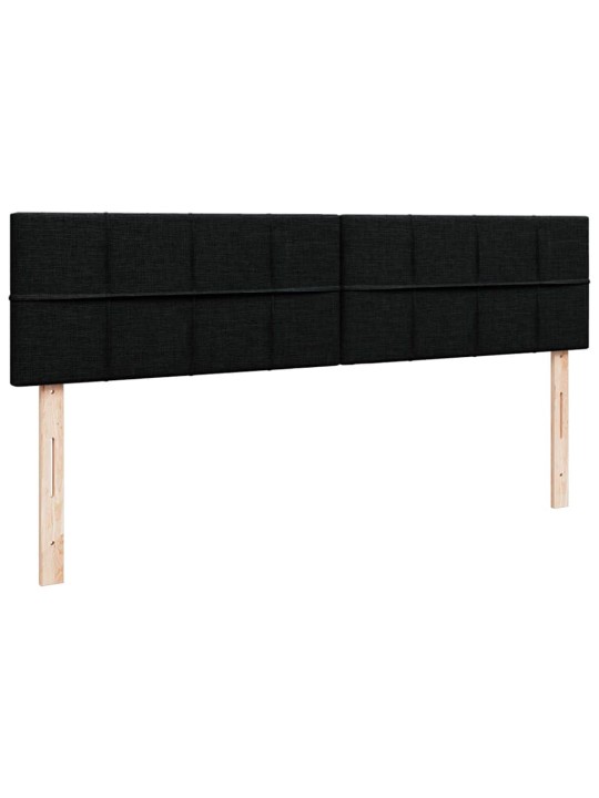 Osmaņu gultas rāmis ar matračiem melns 200x200cm audums