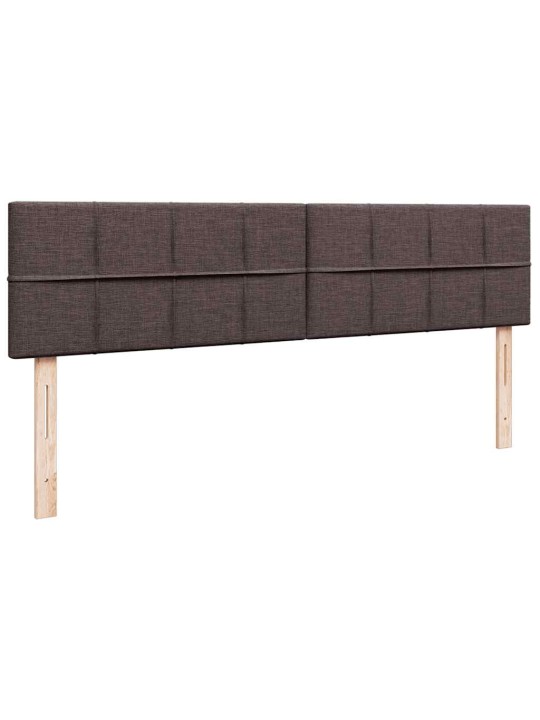Osmaņu gultas rāmis ar matračiem tumši brūns 200x200cm audums