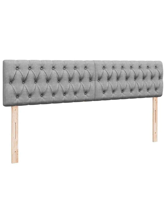 Osmaņu gultas rāmis ar matračiem gaiši pelēks 180x200cm audums