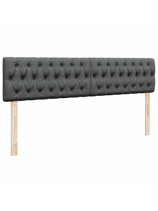 Osmaņu gultas rāmis ar matračiem tumši pelēks 180x200cm audums