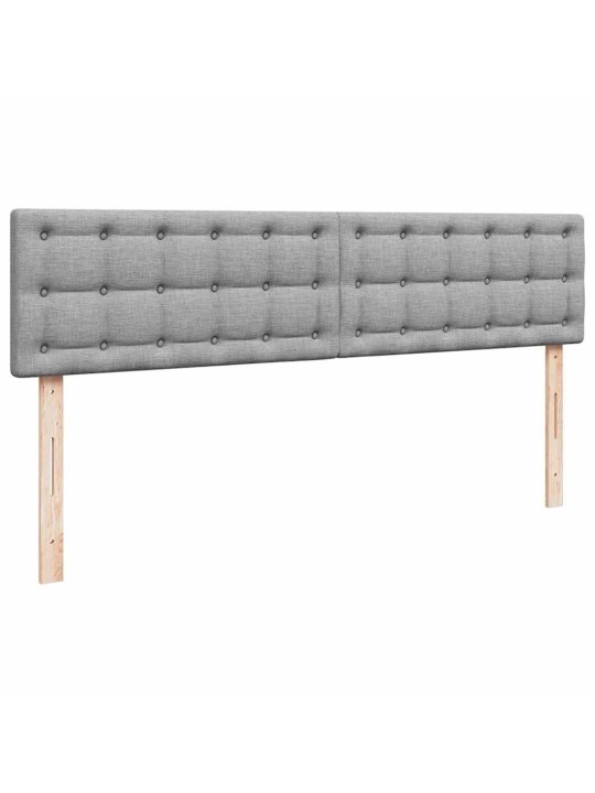 Osmaņu gultas rāmis ar matračiem gaiši pelēks 180x200cm audums