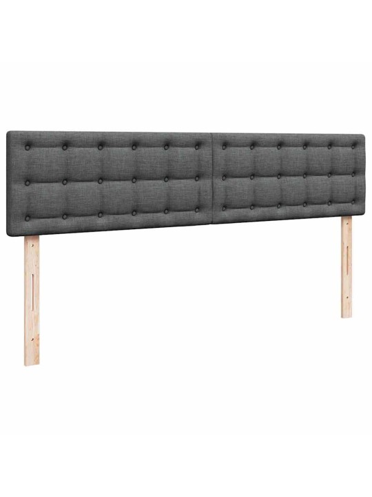 Osmaņu gultas rāmis ar matračiem tumši pelēks 180x200cm audums