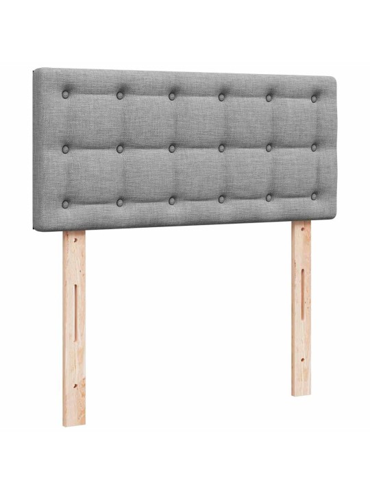 Osmaņu gultas rāmis ar matračiem gaiši pelēks 200x200cm audums