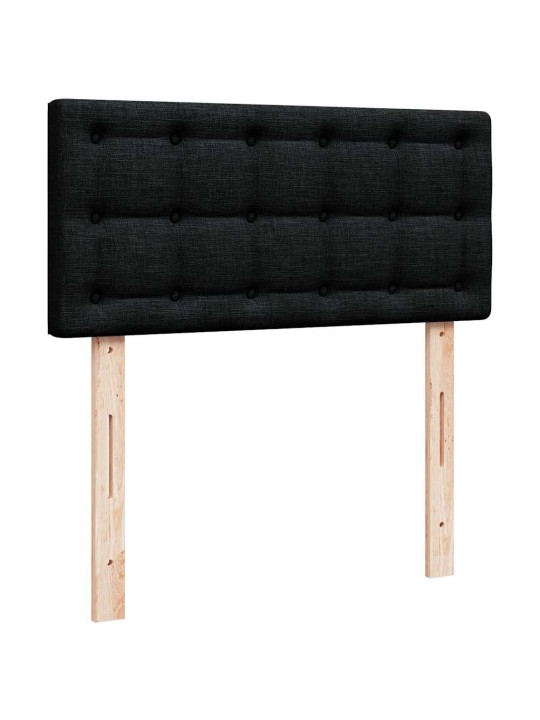 Osmaņu gultas rāmis ar matračiem melns 200x200cm audums