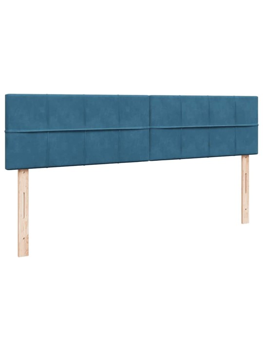 Osmaņu gultas rāmis ar matračiem tumši zils 180x200cm audums