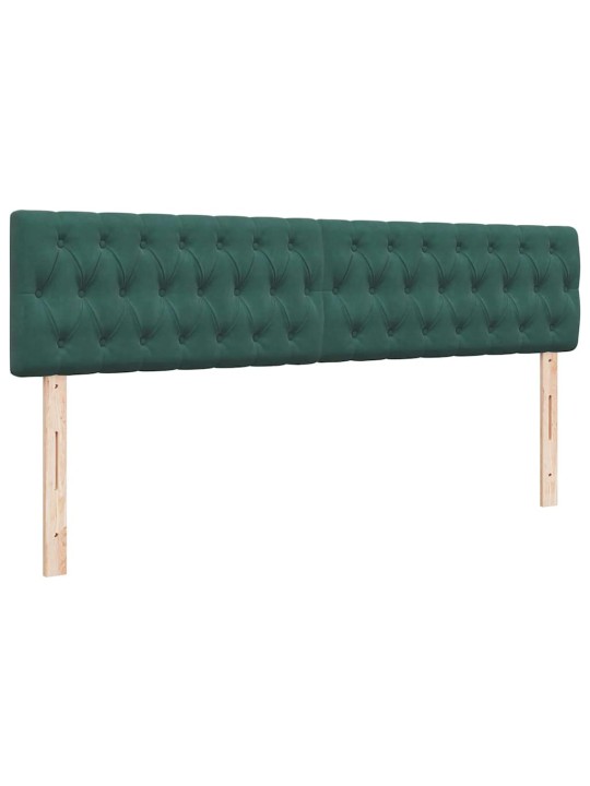 Osmaņu gultas rāmis ar matračiem tumši zaļš 180x200cm audums