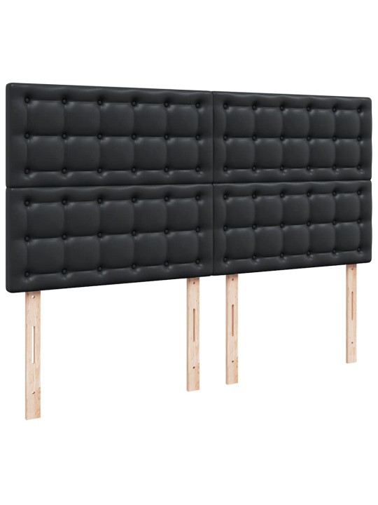 Osmaņu gultas rāmis ar matrača melns 160x200cm mākslīgā āda