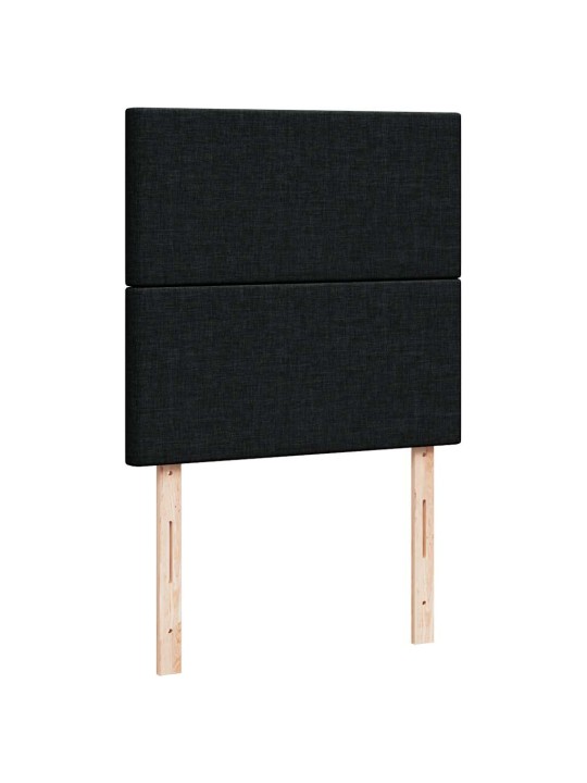 Osmaņu gultas rāmis ar matrača melns 100x200 cm audums