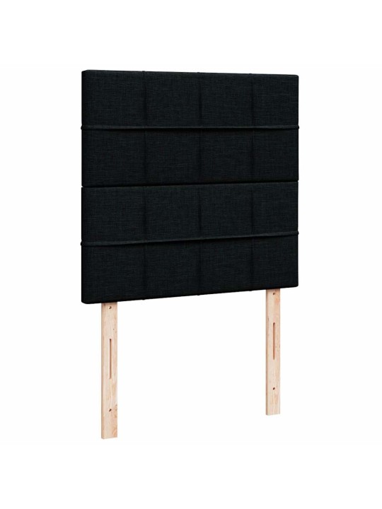 Osmaņu gultas rāmis ar matrača melns 90x200 cm audums