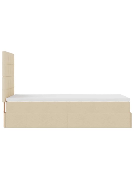 Osmaņu gultas rāmis ar matrača krēma 100x200 cm audums