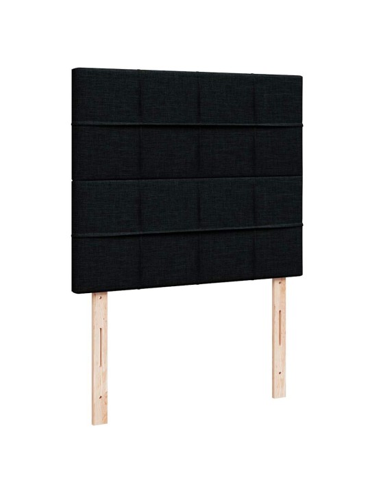 Osmaņu gultas rāmis ar matrača melns 120x200 cm audums