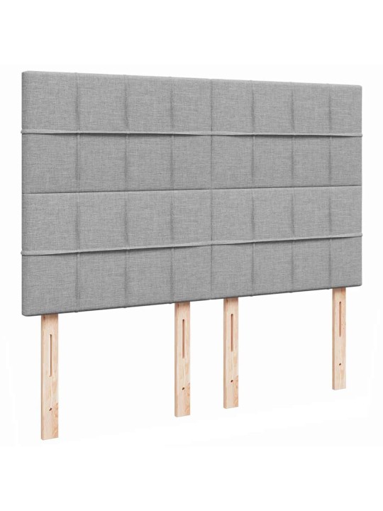 Osmaņu gultas rāmis ar matrača gaiši pelēks 140x200 cm audums