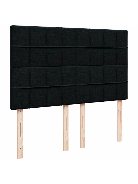 Osmaņu gultas rāmis ar matrača melns 140x200 cm audums