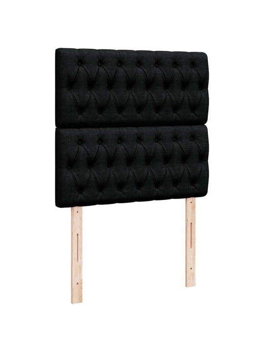 Osmaņu gultas rāmis ar matrača melns 90x200 cm audums