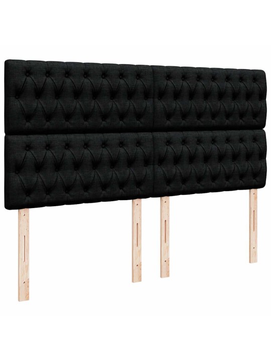 Osmaņu gultas rāmis ar matrača melns 160x200cm audums