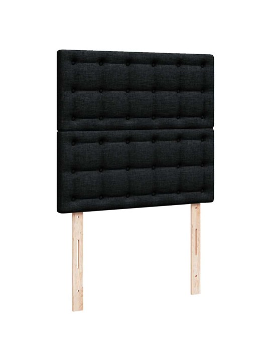Osmaņu gultas rāmis ar matrača melns 90x200 cm audums