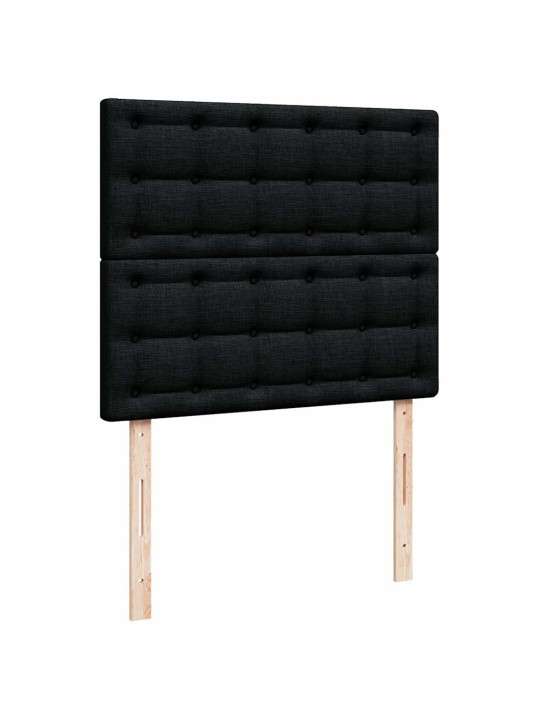 Osmaņu gultas rāmis ar matrača melns 120x200 cm audums