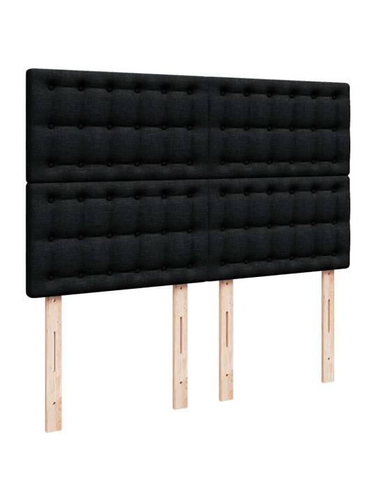 Osmaņu gultas rāmis ar matrača melns 140x200 cm audums