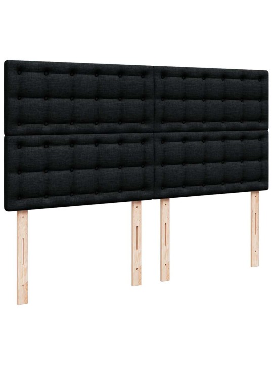 Osmaņu gultas rāmis ar matrača melns 180x200cm audums