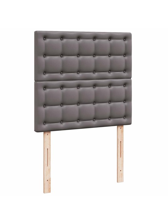 Osmaņu gultas rāmis ar matrača pelēks 90x200cm mākslīgā āda