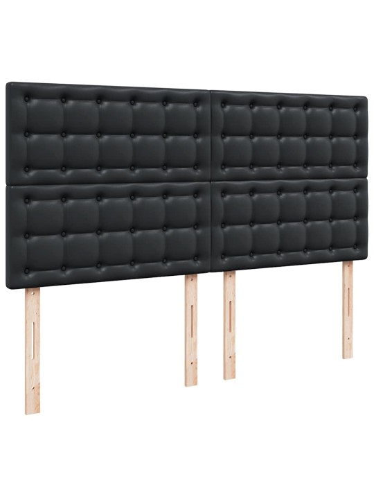 Osmaņu gultas rāmis ar matrača melns 160x200cm mākslīgā āda