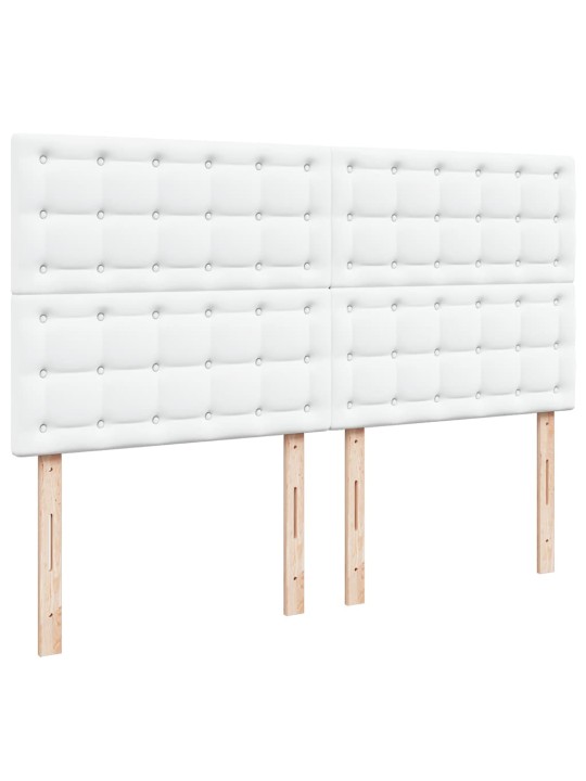 Osmaņu gultas rāmis ar matrača balts 160x200cm mākslīgā āda