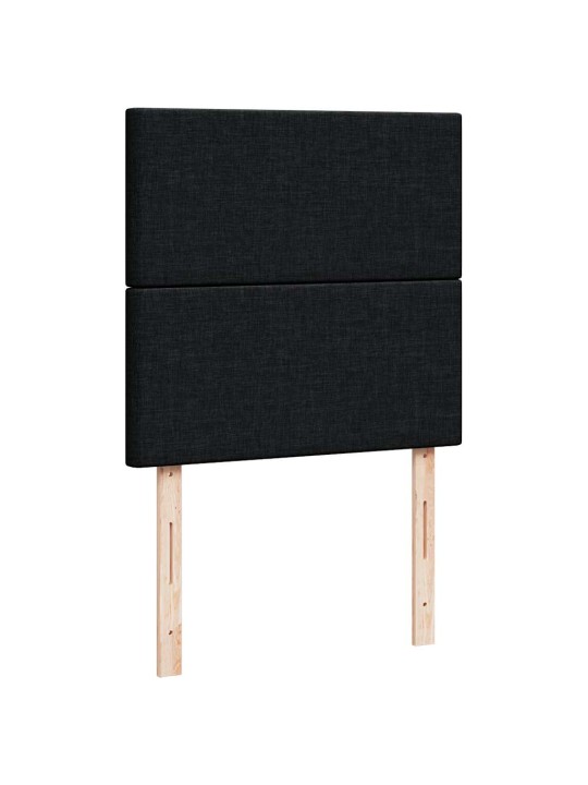Osmaņu gultas rāmis ar matrača melns 90x200 cm audums