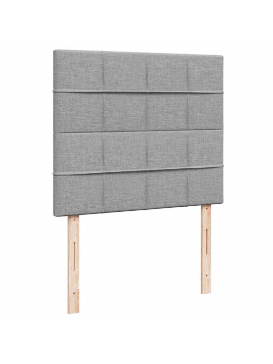 Osmaņu gultas rāmis ar matrača gaiši pelēks 120x200 cm audums
