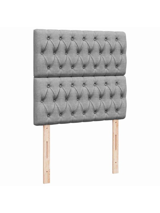 Osmaņu gultas rāmis ar matrača gaiši pelēks 100x200 cm audums