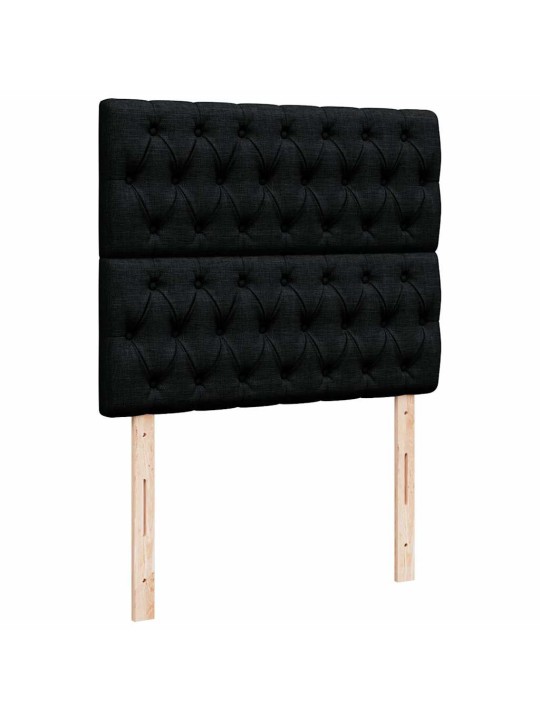 Osmaņu gultas rāmis ar matrača melns 120x200 cm audums