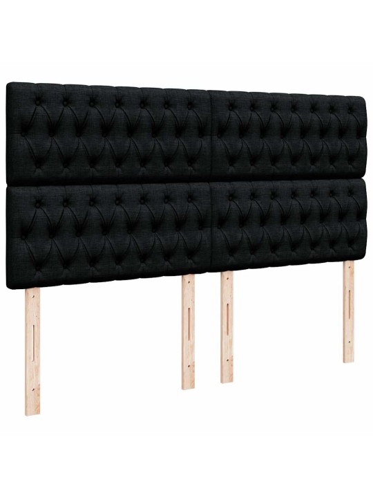 Osmaņu gultas rāmis ar matrača melns 160x200cm audums