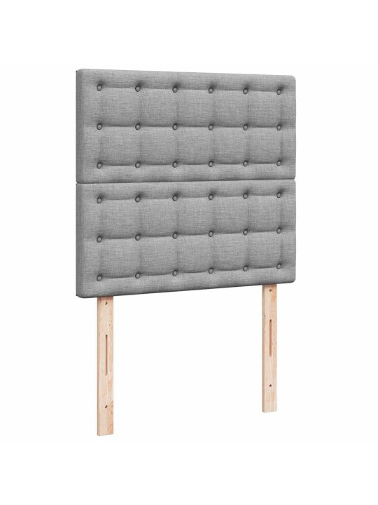 Osmaņu gultas rāmis ar matrača gaiši pelēks 100x200 cm audums