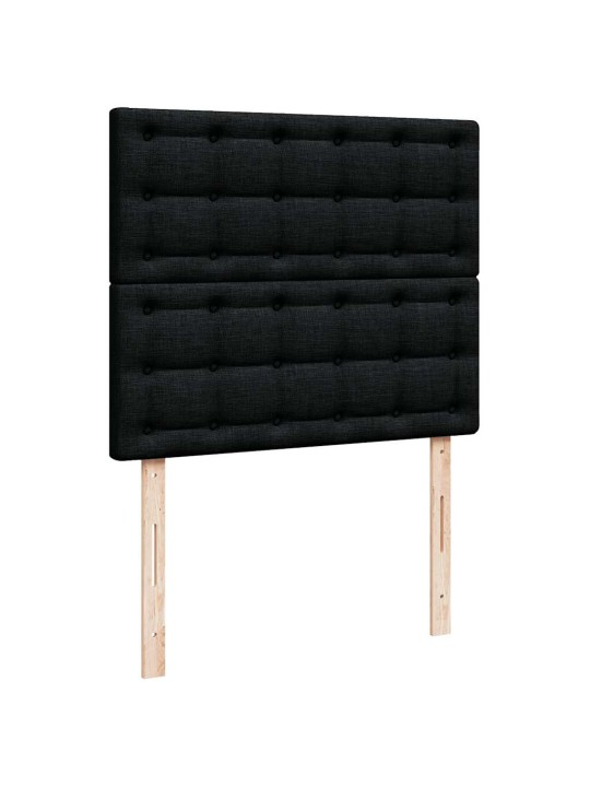 Osmaņu gultas rāmis ar matrača melns 120x200 cm audums