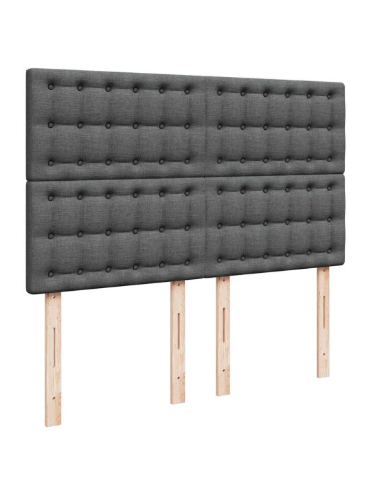 Osmaņu gulta ar matraci&leds, tumši pelēks, 140x190 cm, audums