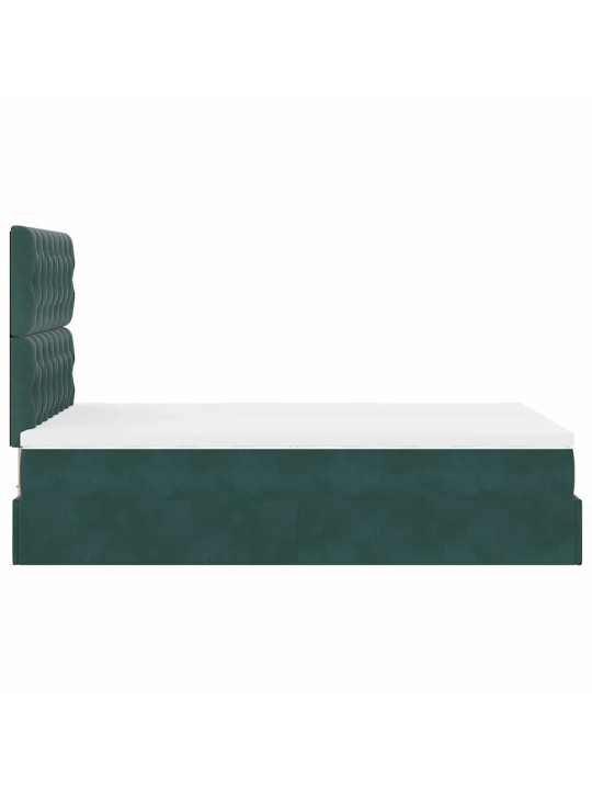 Osmaņu gultas rāmis ar matračiem tumši pelēks 120x200 cm samts
