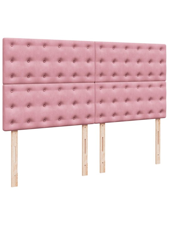 Osmaņu gultas rāmis ar matračiem rozā 160x200cm audums