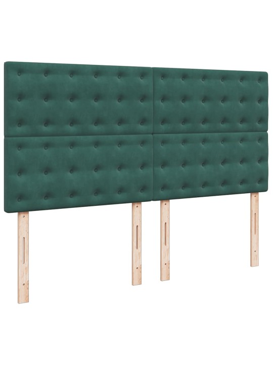 Osmaņu gultas rāmis ar matračiem tumši zaļš 180x200cm audums