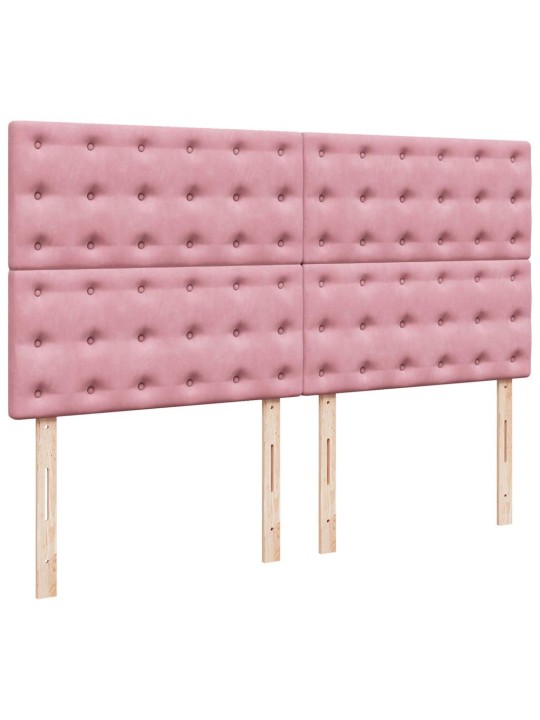 Osmaņu gultas rāmis ar matračiem rozā 200x200cm audums