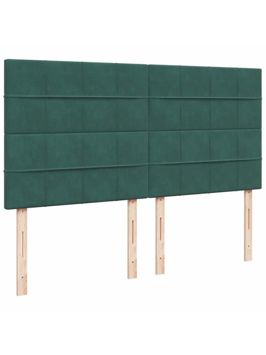Osmaņu gultas rāmis ar matračiem tumši zaļš 180x200cm audums