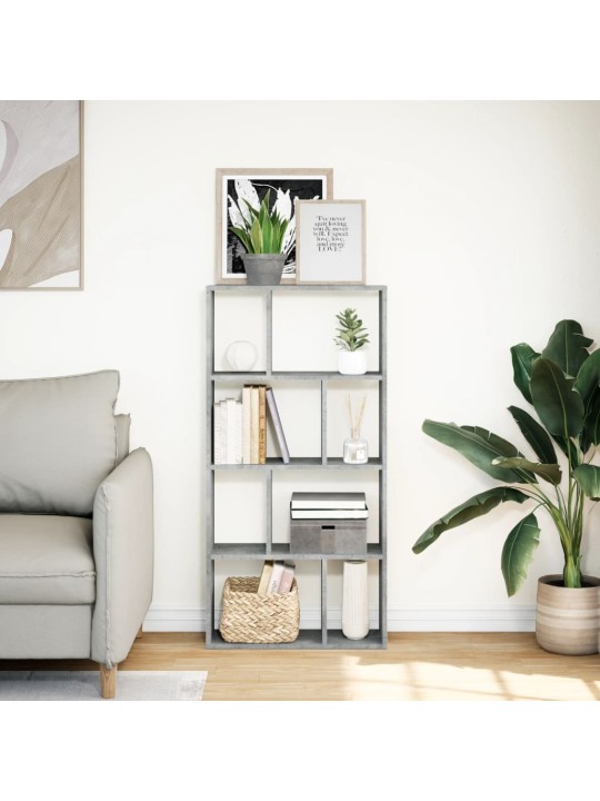 Grāmatu plaukts, betona pelēks, 60x20x120 cm, inženierijas koks