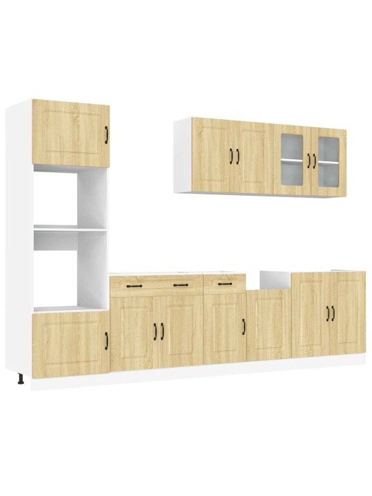 7-daļīgs virtuves skapītis komplekts, kalmar, ozolkoka