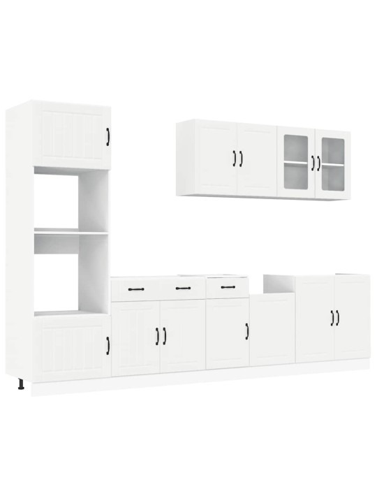 7-daļīgs virtuves skapītis komplekts, kalmar, balta
