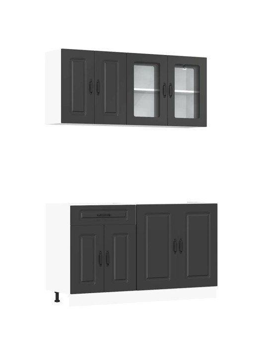 4-daļīgs virtuves skapītis komplekts, kalmar, melns