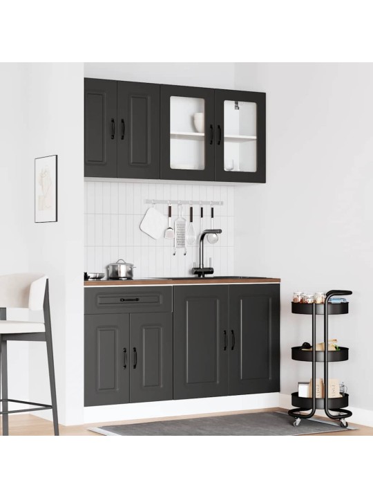 4-daļīgs virtuves skapītis komplekts, kalmar, melns